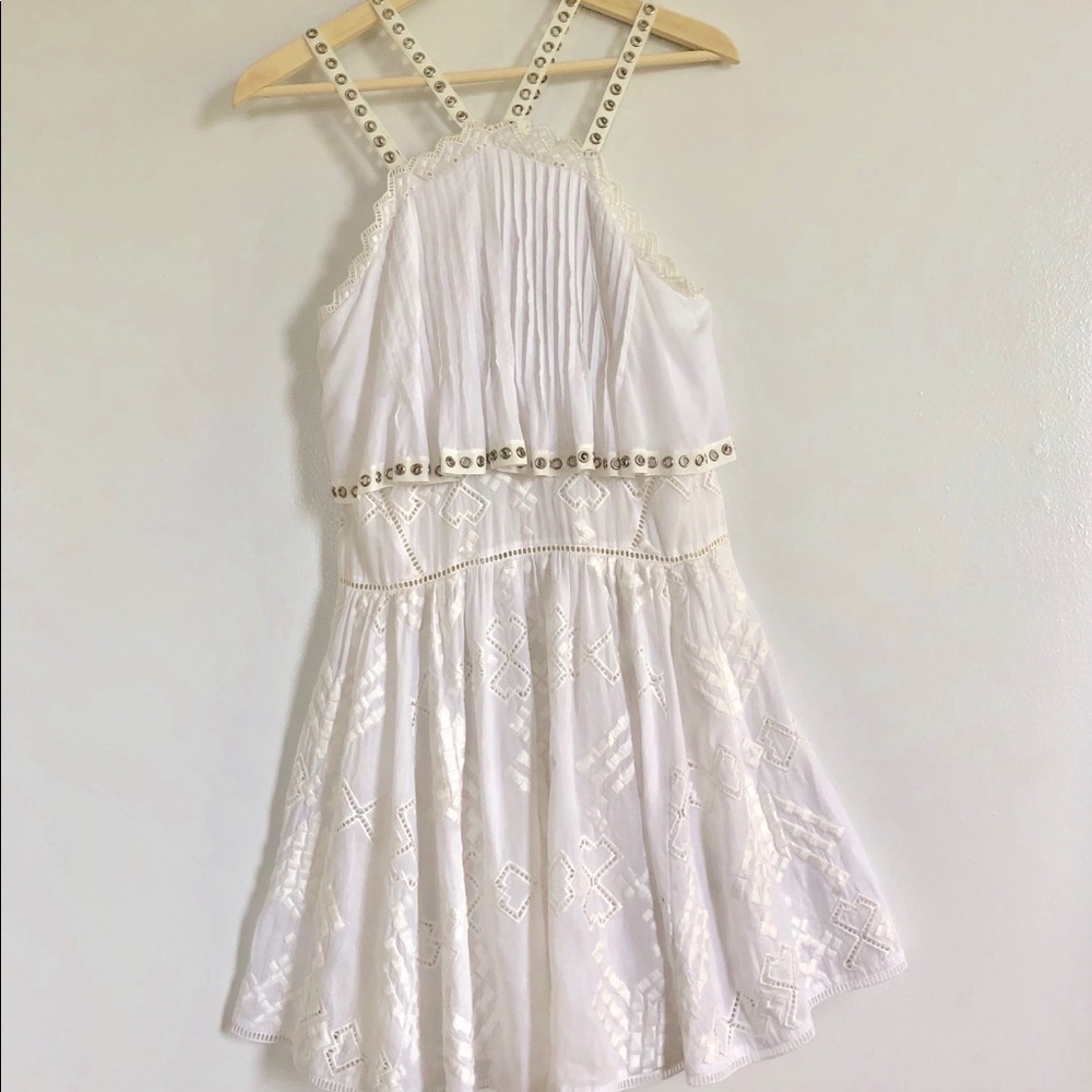 Rebecca Taylor White Embroidered Dress